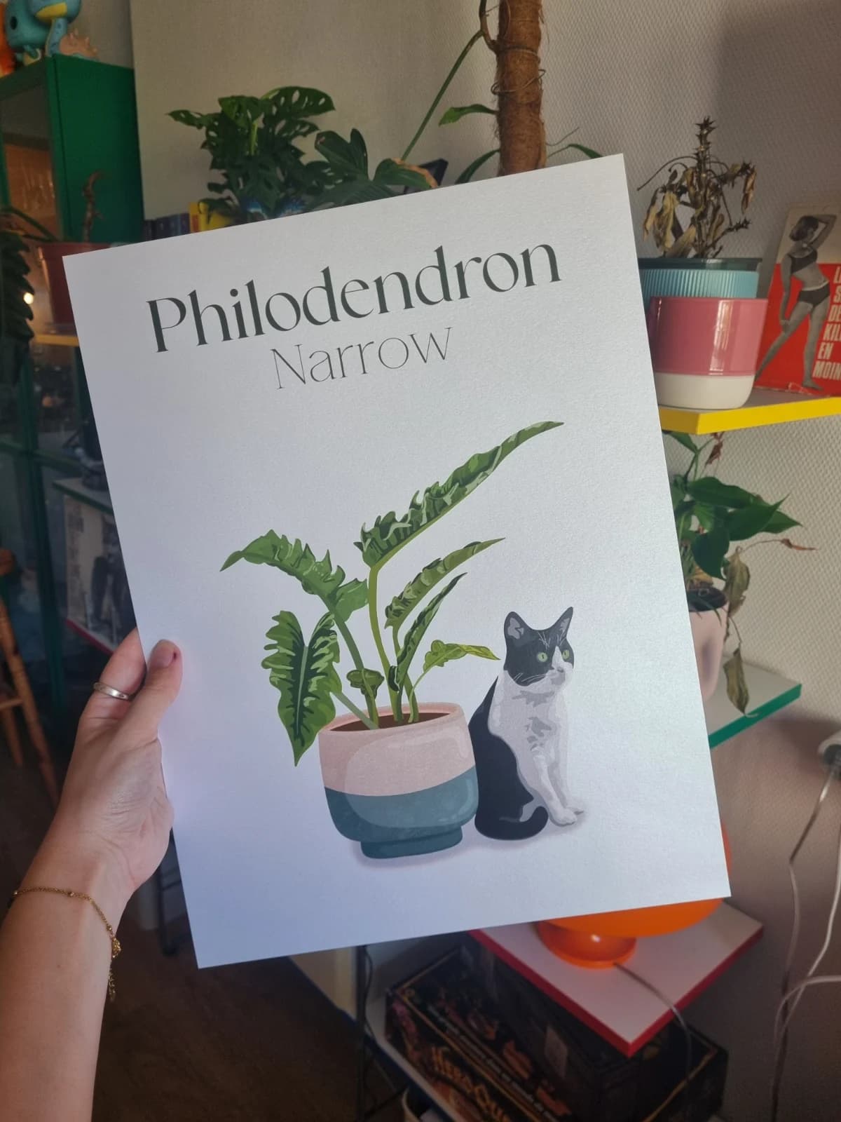 Affiche Chat x Philodendron