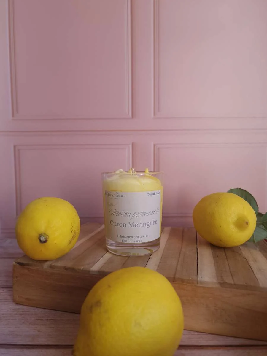 Bougie gourmande parfumée citron meringué